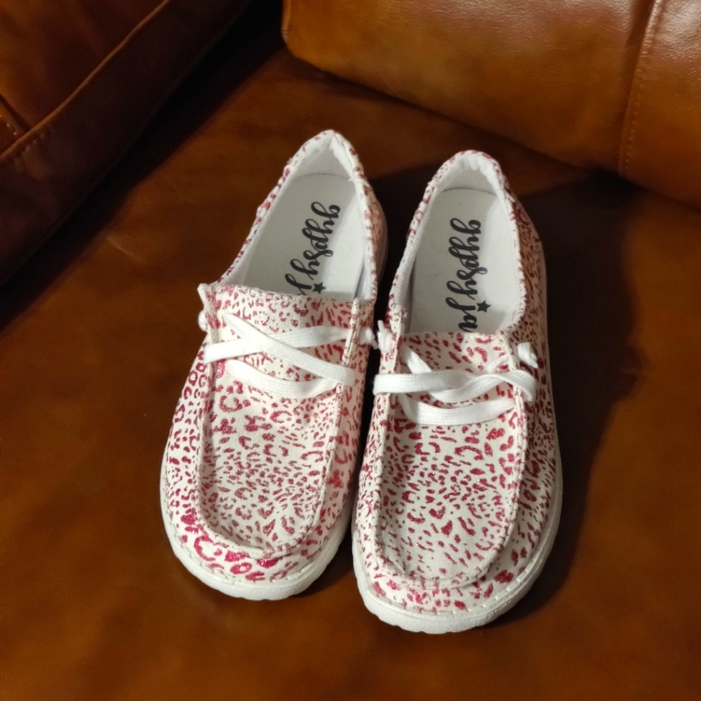 Glitter hot pink leopard Gypsy jazz shoes